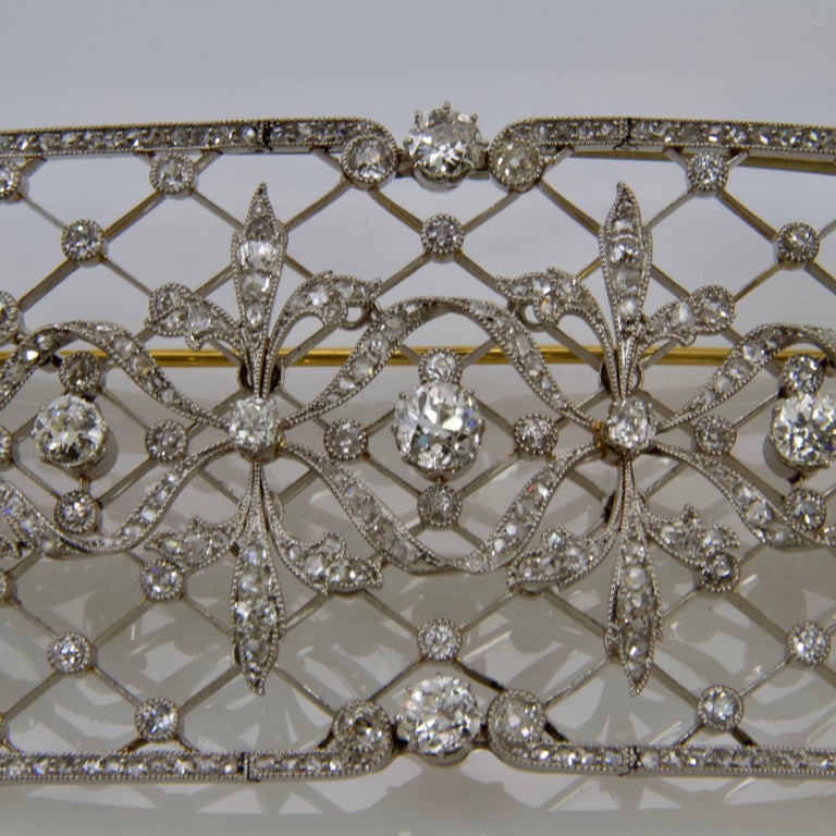 Art Nouveau Gold and Platinum Stomacher Brooch, circa 1900 For Sale at ...