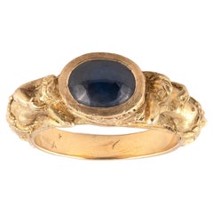 Anello Art Nouveau in oro e zaffiri, 1910 circa