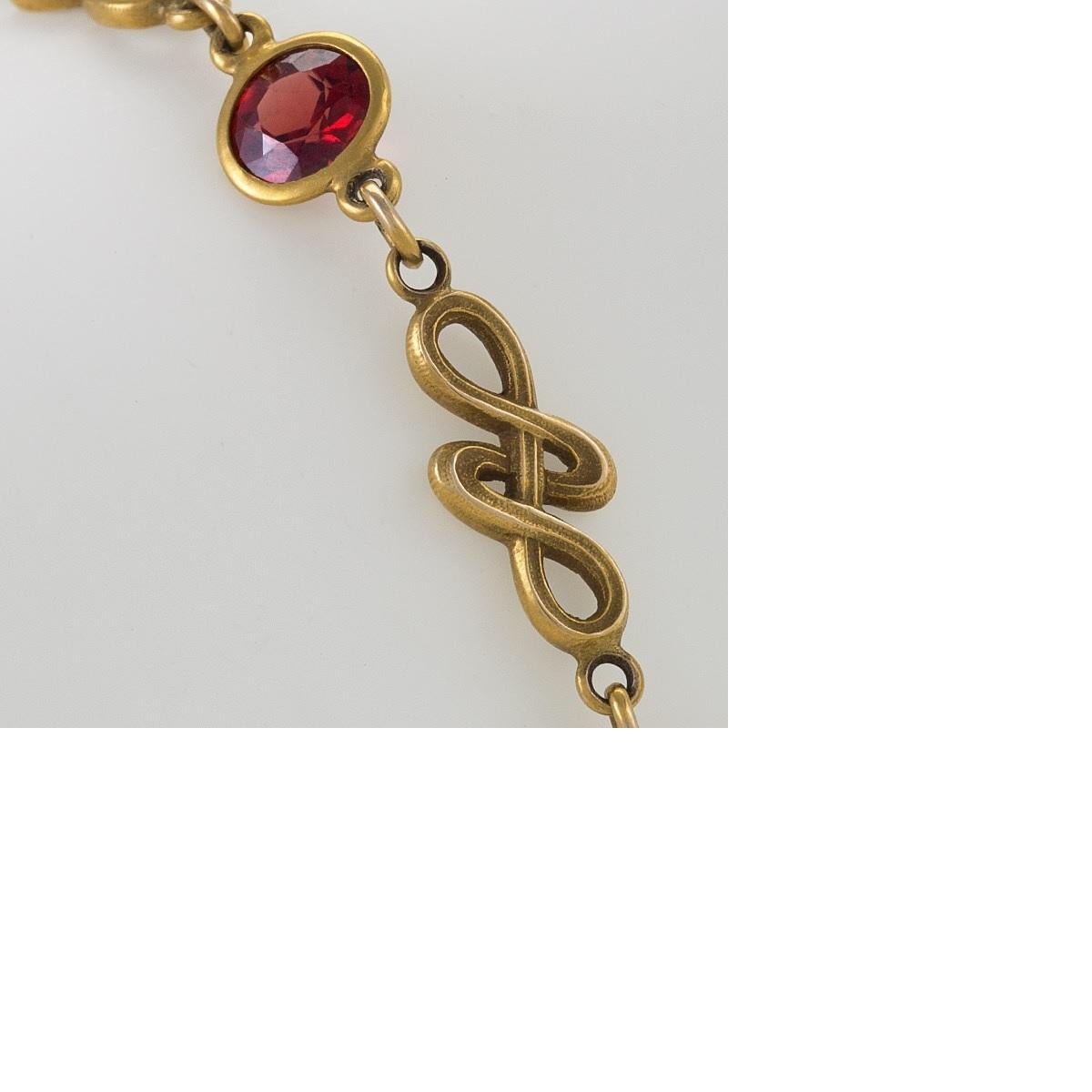 Art Nouveau Gold Bracelet with Citrines In Excellent Condition In New York, NY