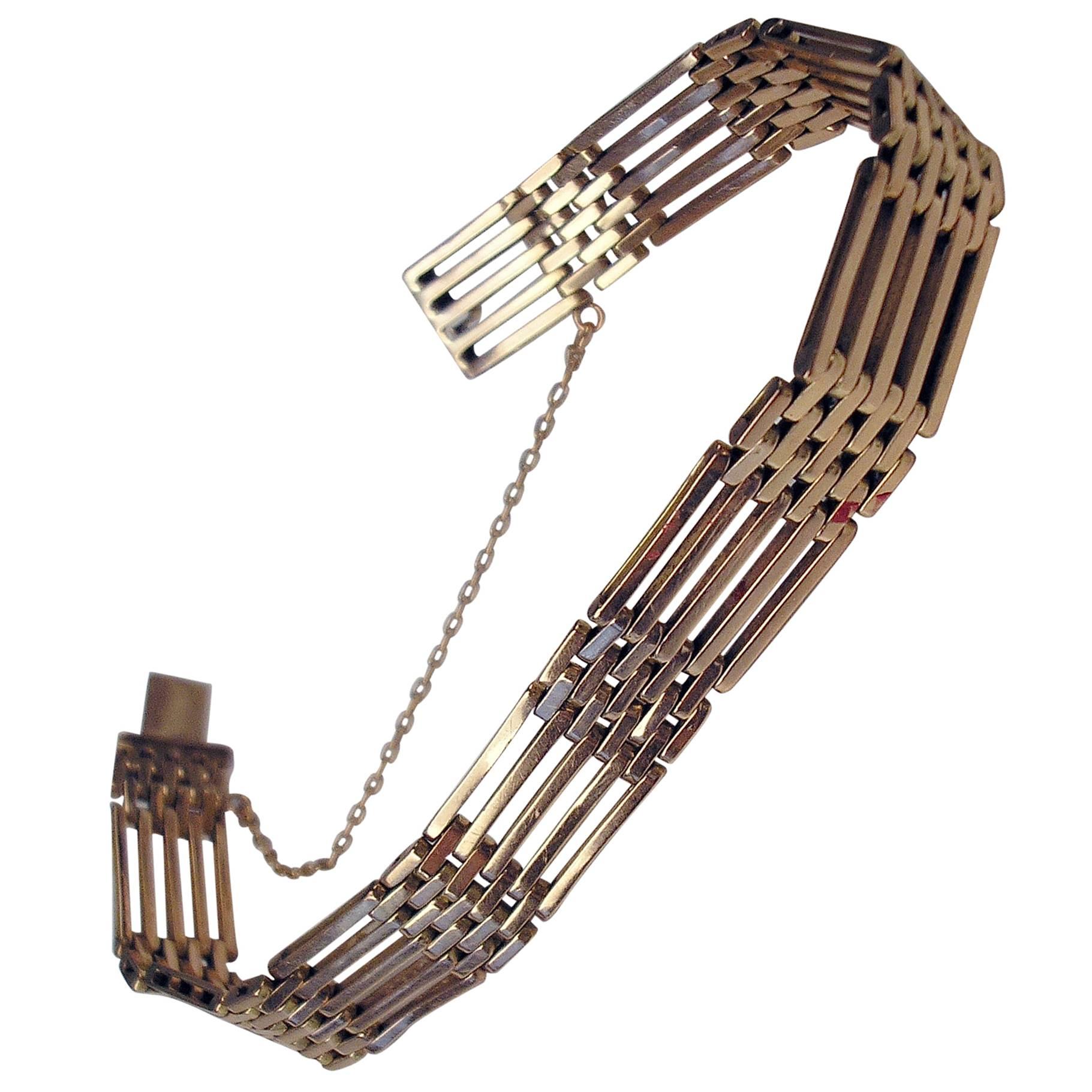 Jugendstil Goldkettenarmband, Wien Österreich, um 1910 im Angebot