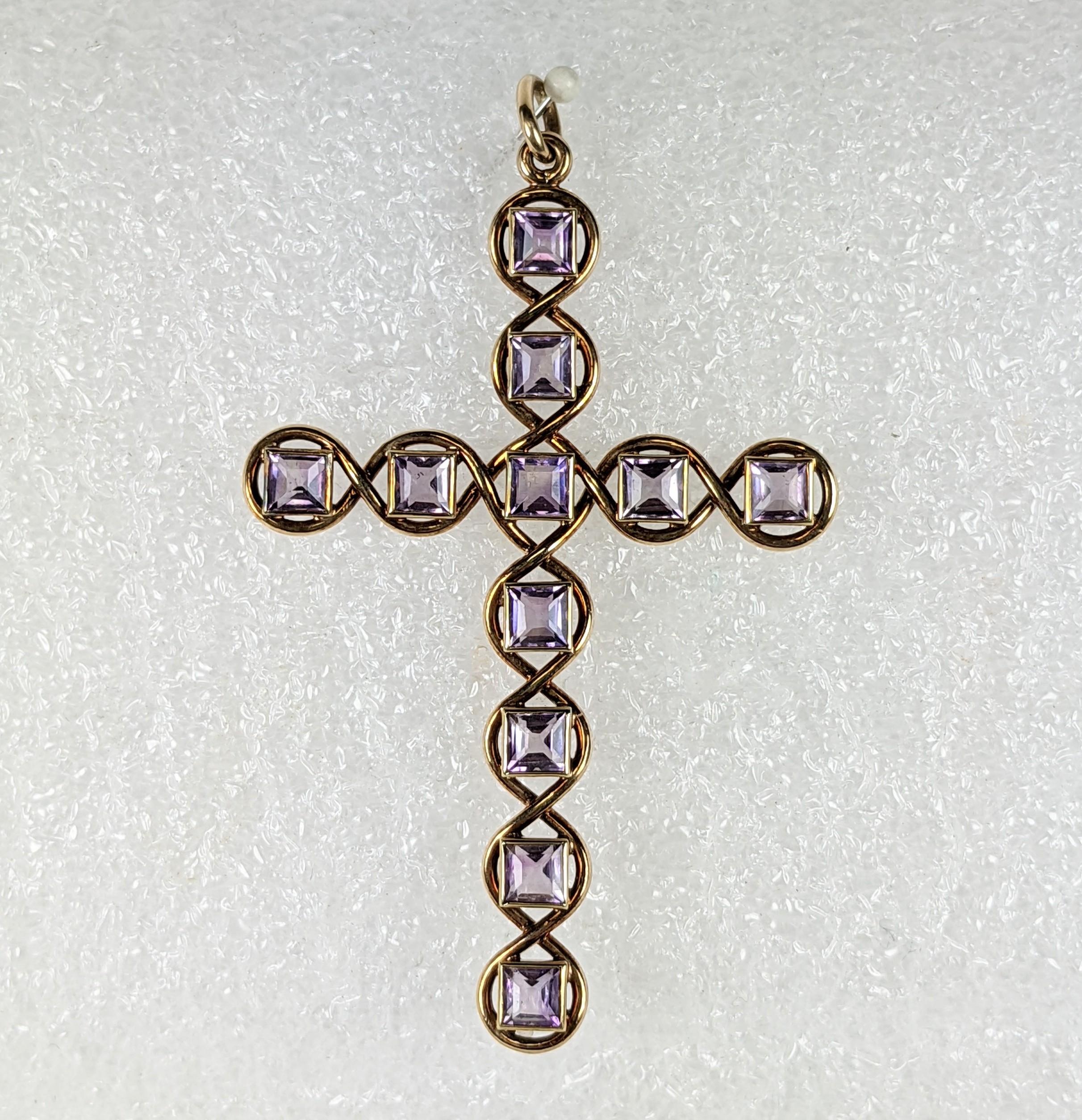 Art Nouveau Gold Cross  For Sale 3