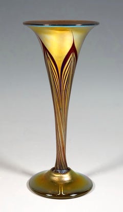Jugendstil-Vase aus Gold mit Favrile-Glas, L.C. Tiffany, New York, um 1896