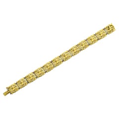 Art Nouveau 20 Karat Gold Arabesque Link Bracelet