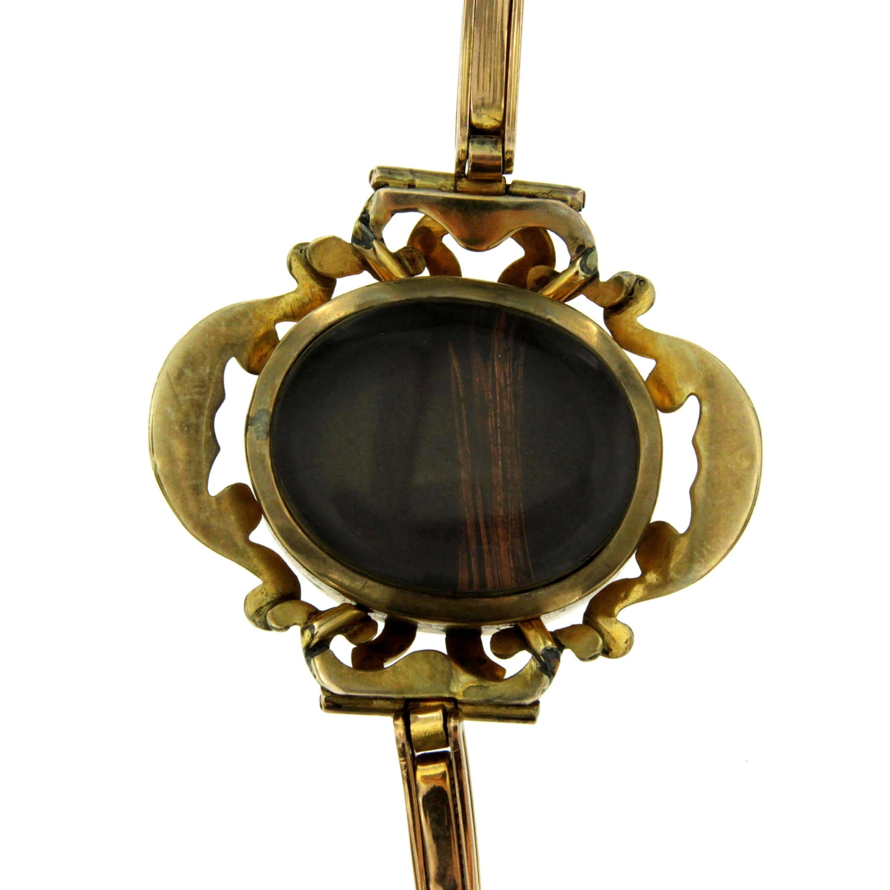 Art Nouveau Gold Frame Bracelet In Excellent Condition In Napoli, Italy
