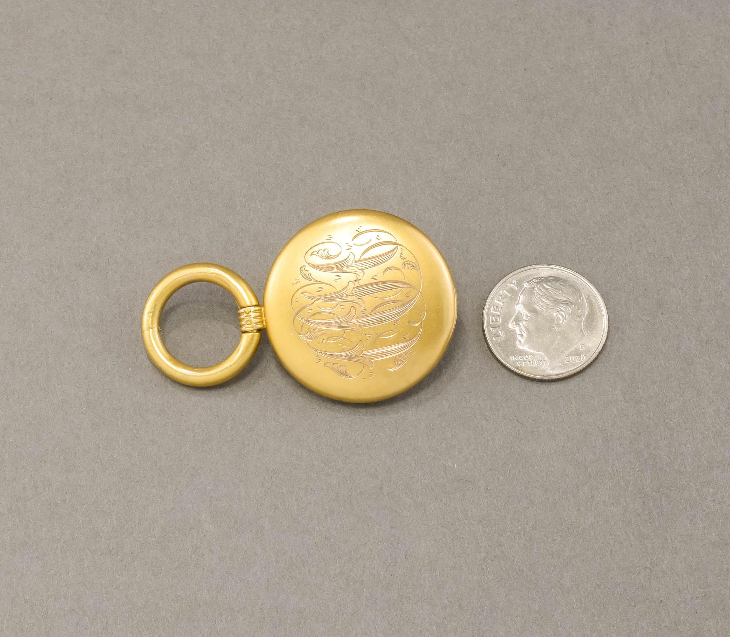Art Nouveau Gold Lion Fob Pendant with Garnets 3