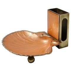 Caja para cerillas de cobre esmaltado y dorado Art Nouveau
