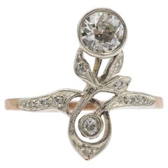 Art Nouveau gold ring with a 0.70ct old brilliant-cut diamond, Austria-Hungary