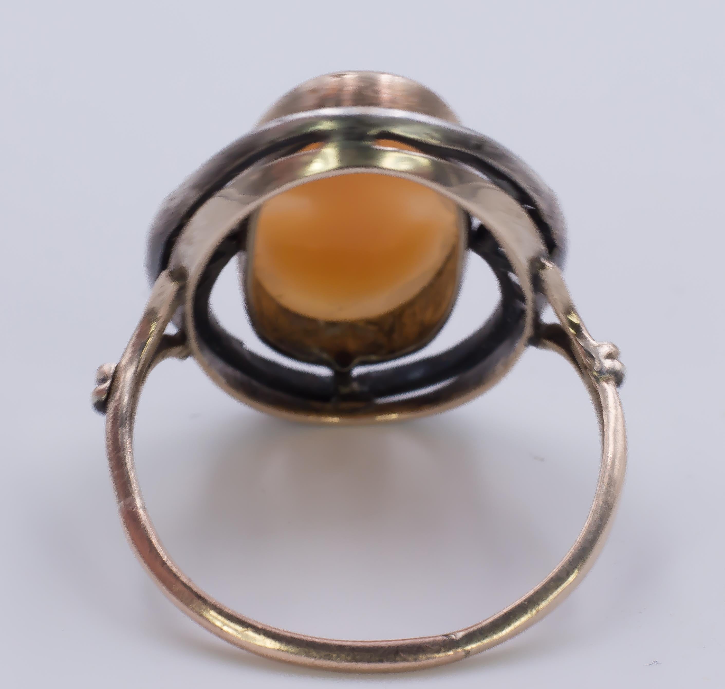 antique silver cameo ring