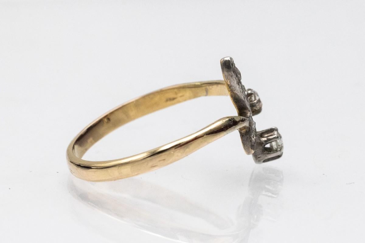 De las mujeres Anillo de diamantes dorados talla antigua Art Nouveau, hacia 1900. en venta