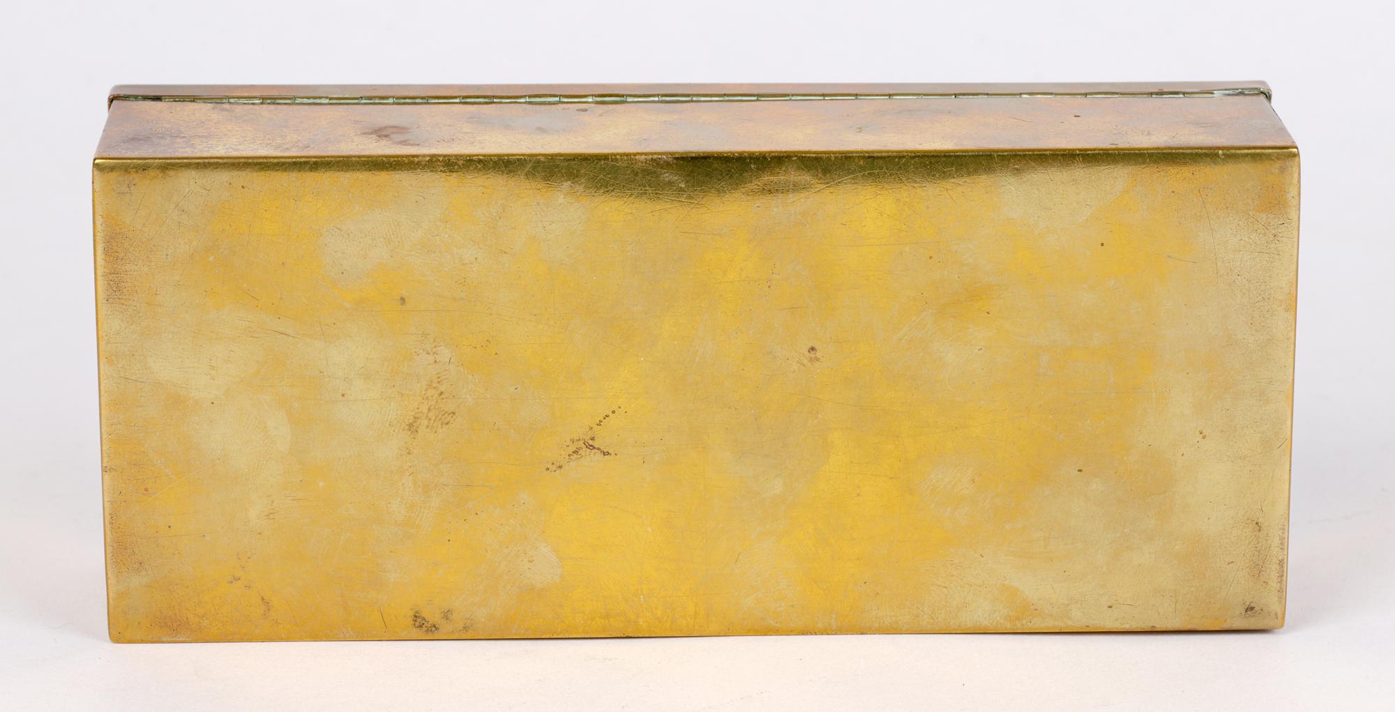 Art Nouveau Good Quality Enamel Decorated Brass Box For Sale 7