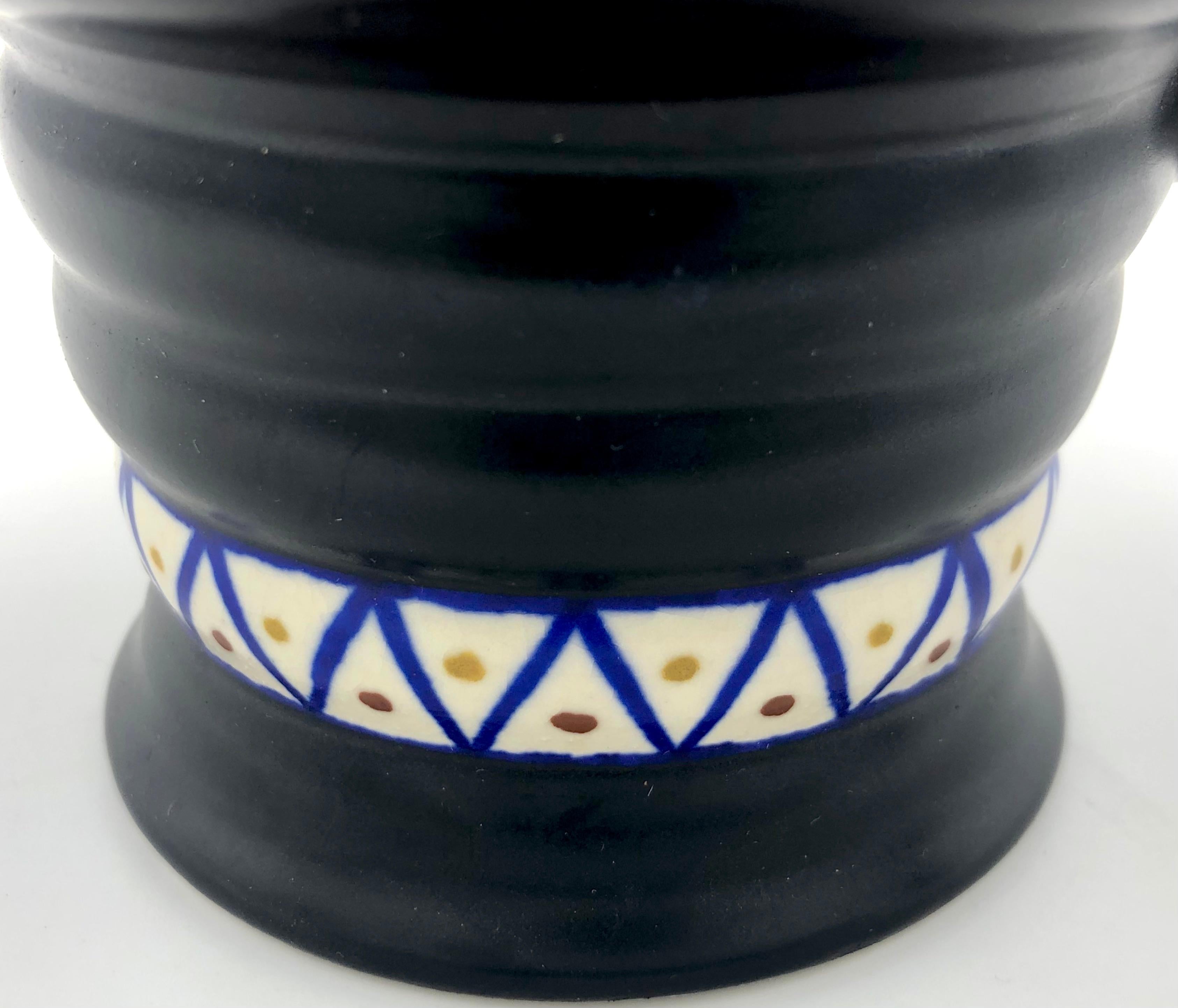 Art Nouveau Gouda Studio Pottery 1913 Candleholder Crokus, Holland In Good Condition For Sale In Munich, DE