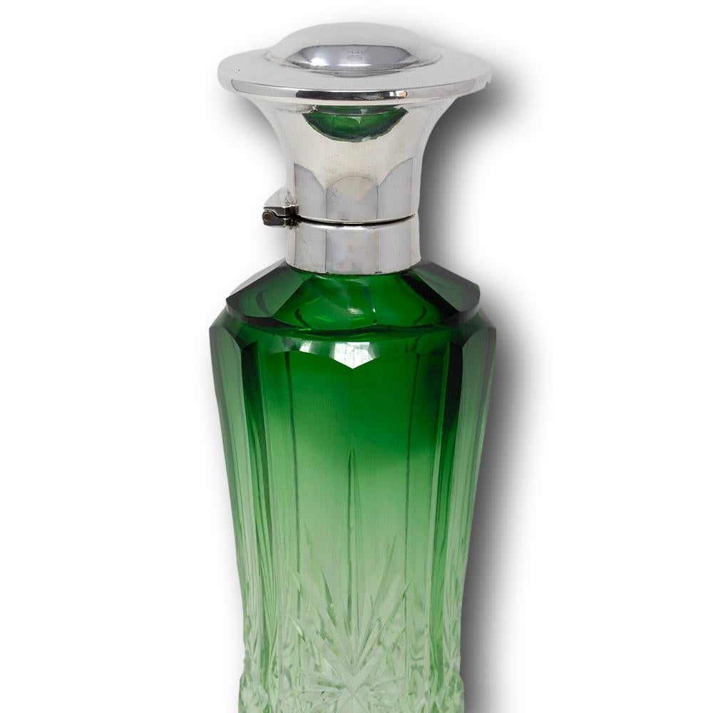 Hand-Crafted Art Nouveau Gradient Perfume Bottle For Sale