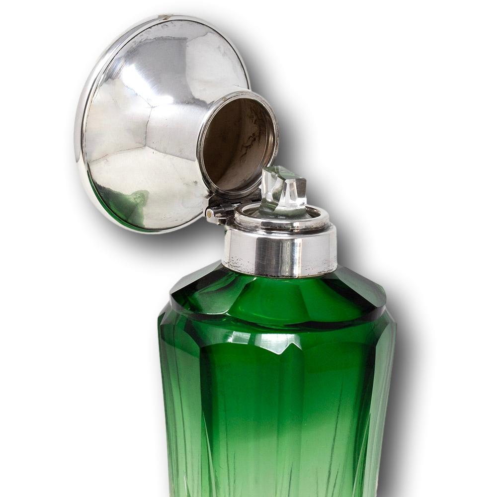Jugendstil-Parfümflasche mit Farbverlauf (Silber) im Angebot