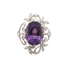 Antique Art Nouveau Grand Amethyst Ring