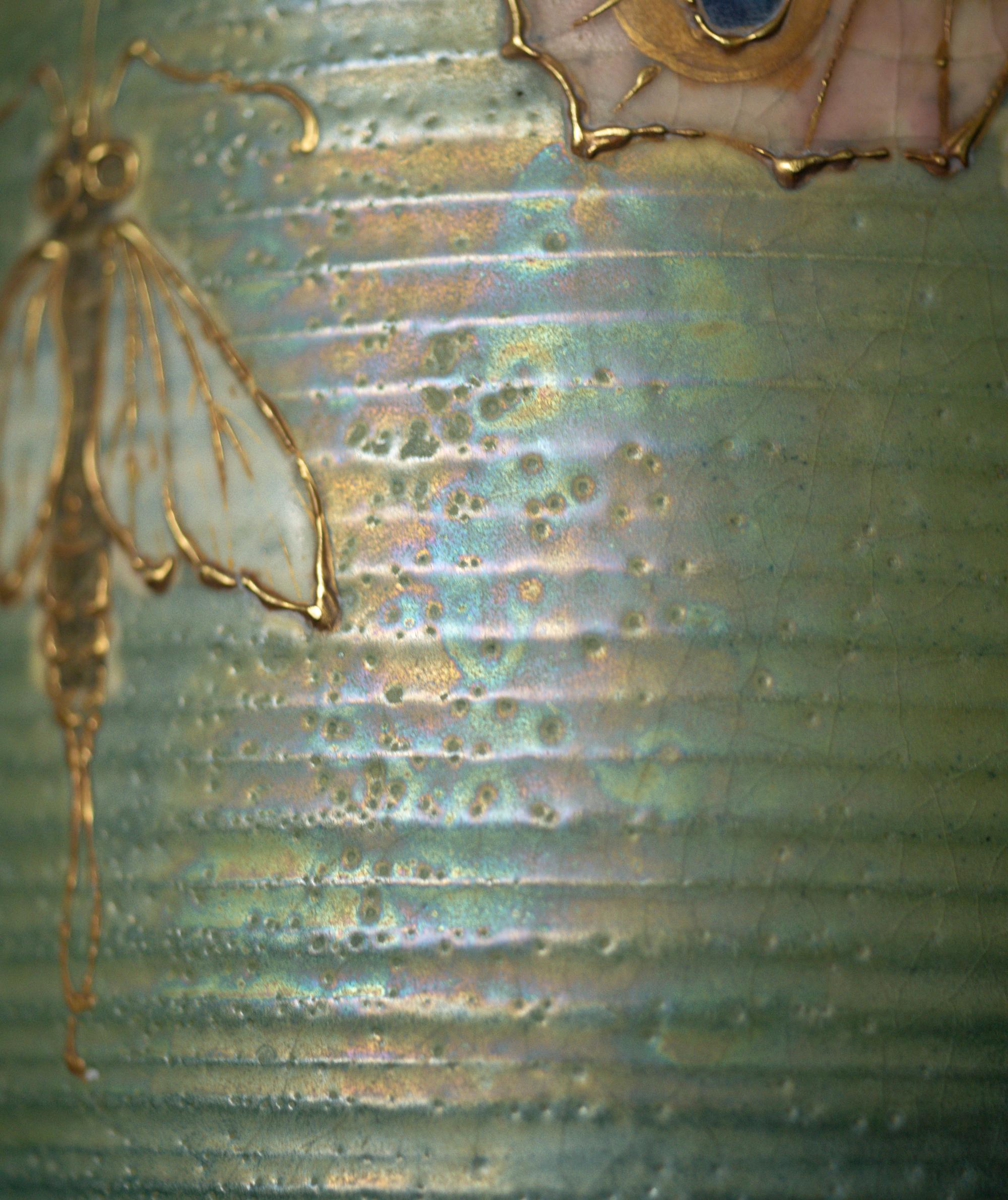 Jugendstil Gres Bijou Schmetterling & Spinnenweb Große Semiramis-Vase von RStK Amphora im Angebot 7