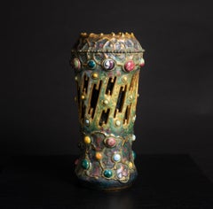 Art Nouveau Gres Bijou Lightning Bolt Vase by RStK Amphora