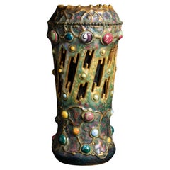 Art Nouveau Gres Bijou Lightning Bolt Vase by RStK Amphora