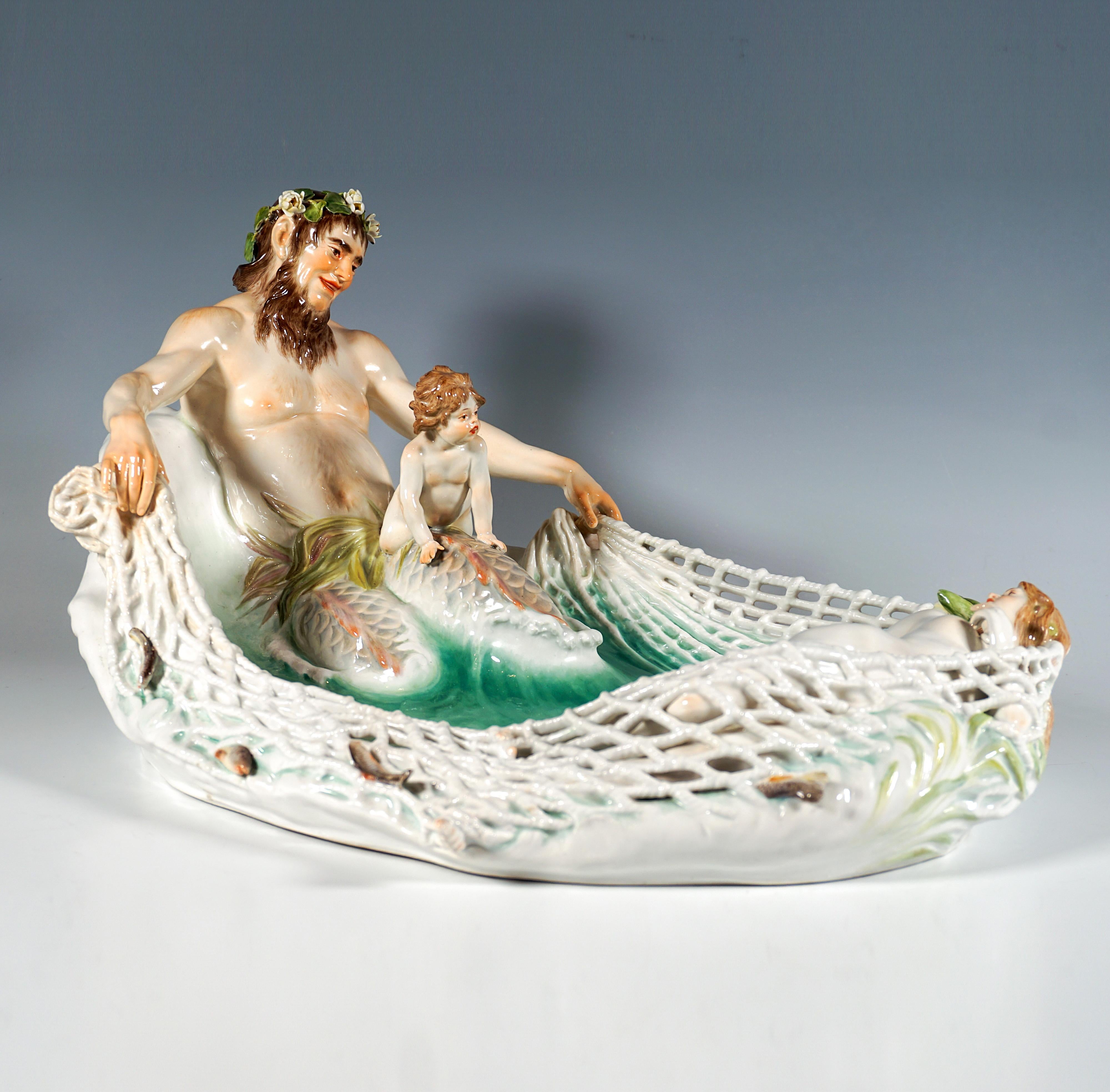 Tedesco Gruppo Art Nouveau 'Cattura di una ninfa', di Paul Helmig, Meissen Germania, 1902 ca. in vendita