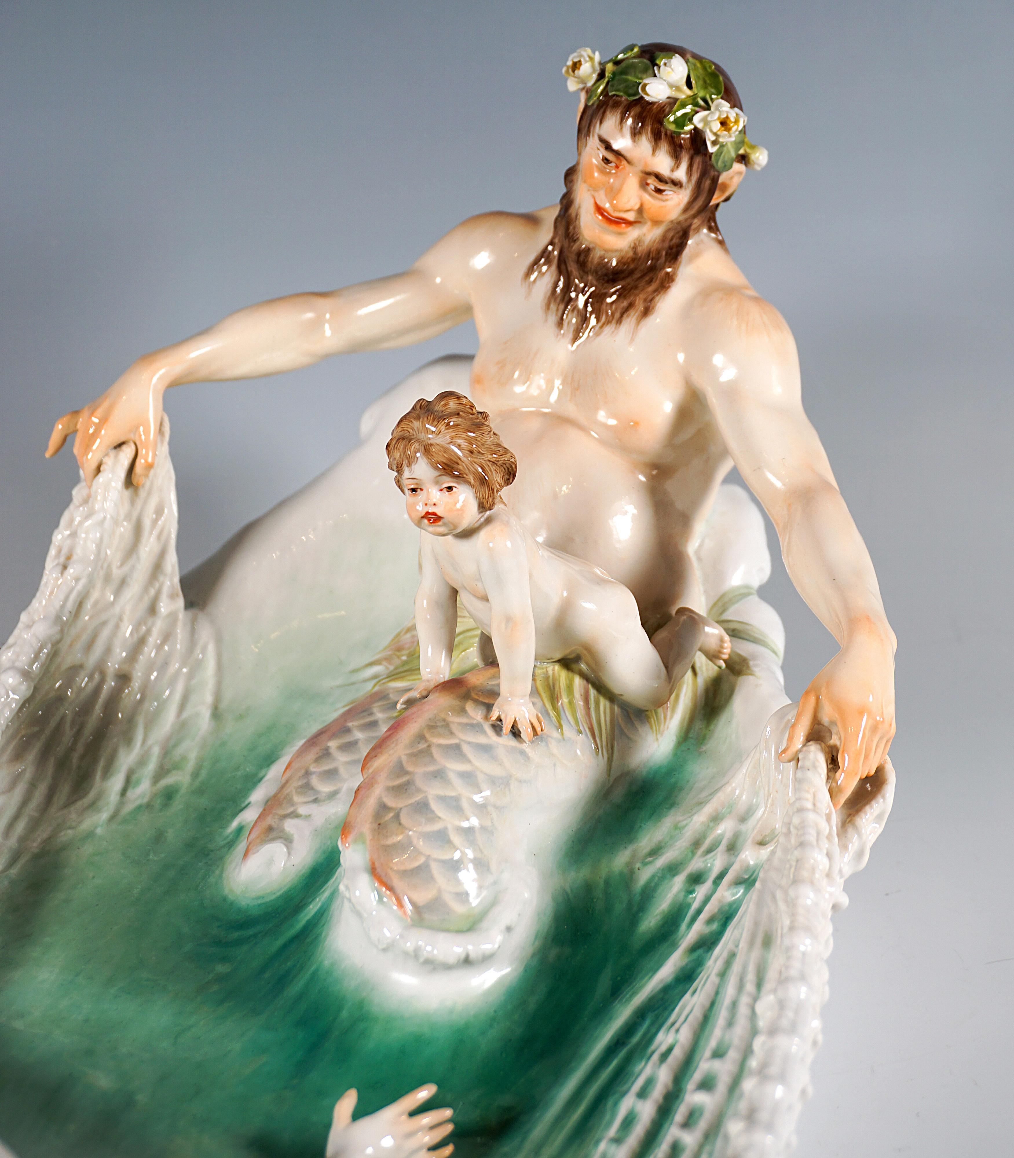 Gruppo Art Nouveau 'Cattura di una ninfa', di Paul Helmig, Meissen Germania, 1902 ca. in vendita 1