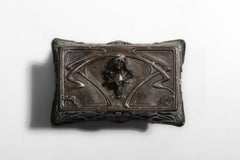Art Nouveau Guénardeau box in patinated spelter