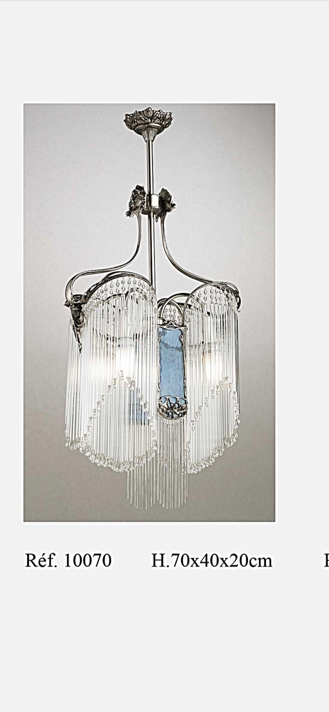 Art Nouveau Guimard Chandelier with Gold Finish

Heigh : 65cm