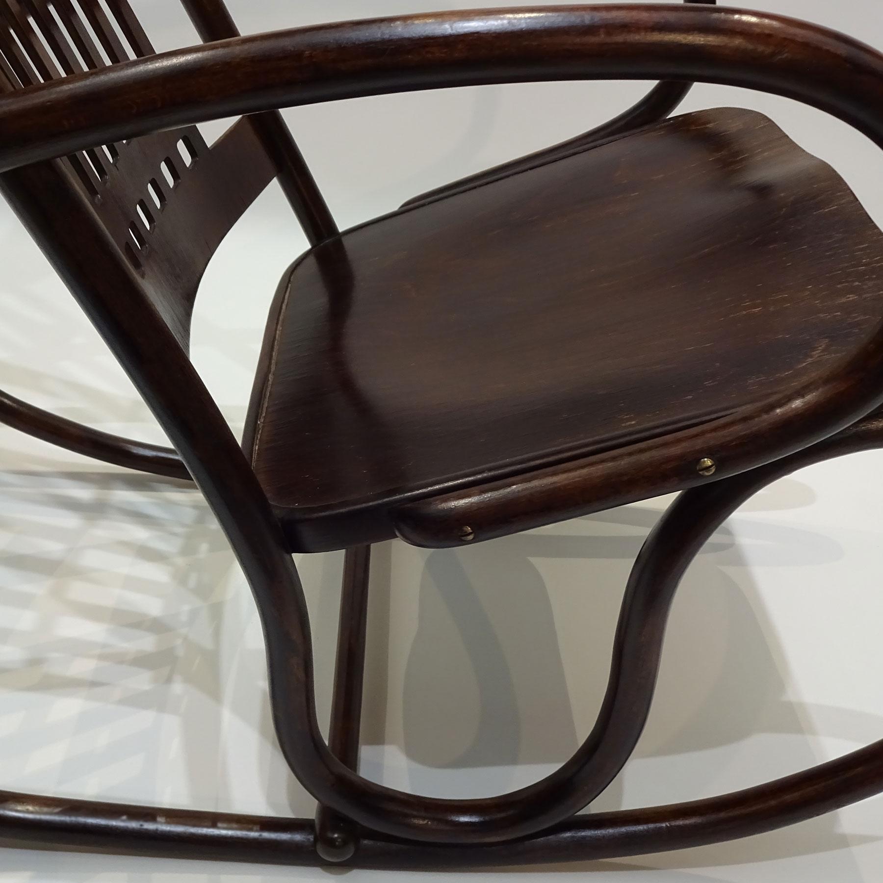 Art Nouveau Gustav Siegel Designed Jacob and Josef Kohn Bentwood Rocking Chair 1
