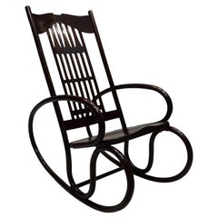 Antique Art Nouveau Gustav Siegel Designed Jacob and Josef Kohn Bentwood Rocking Chair