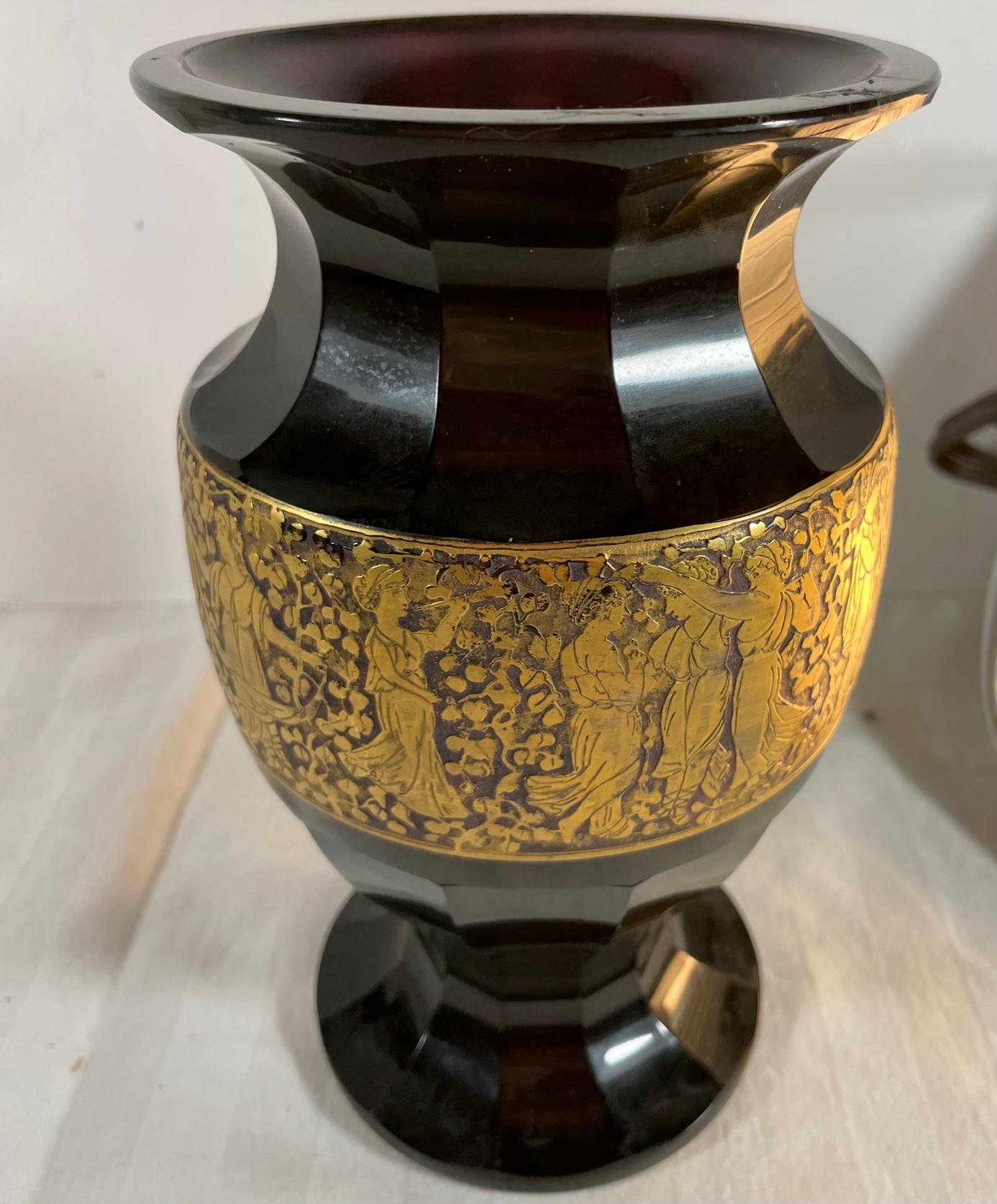 Other Art Nouveau Haida Moser Amethyst Amphora Vase by Adolf Rasche c1910, Signed.