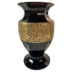 Art Nouveau Haida Moser Amethyst Amphora Vase by Adolf Rasche c1910, Signed.