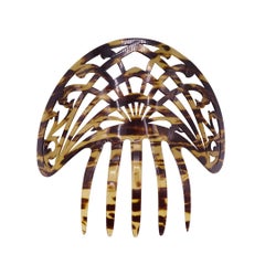 Art Nouveau Half-moon hair comb, imitation tortoiseshell , Spain