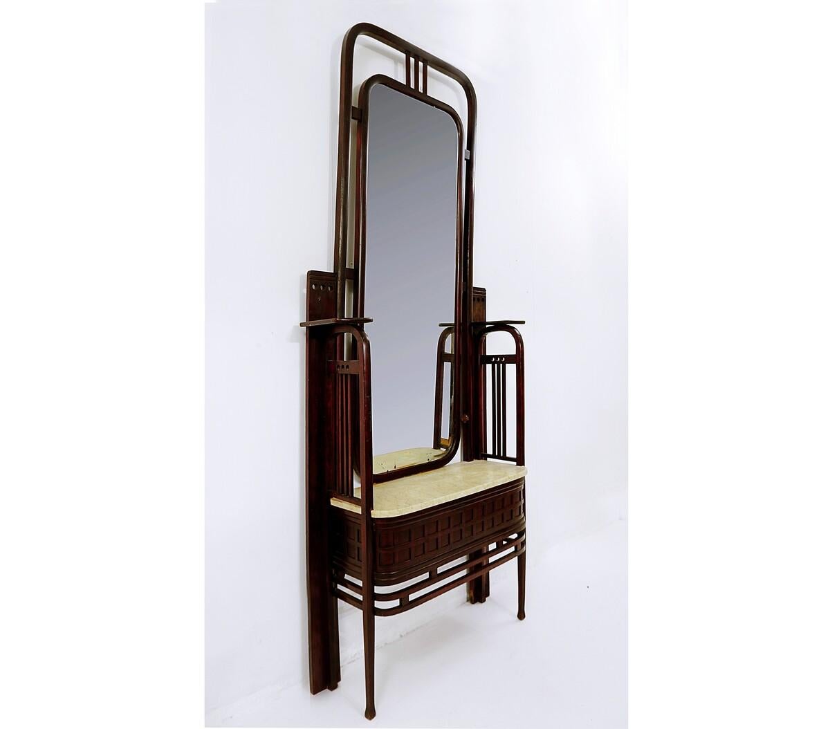 Art Nouveau Hall Stand in the Style of Joseph Hoffmann, 1930s For Sale 4