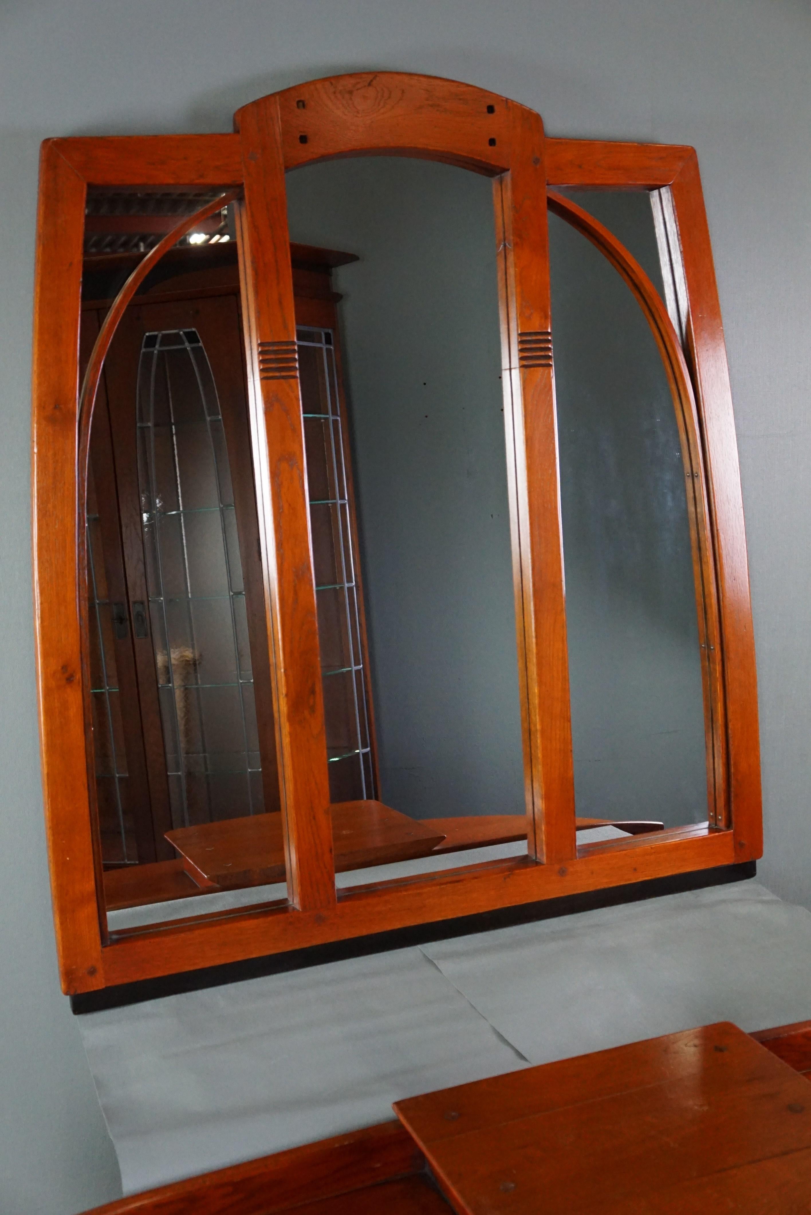 Art Nouveau hallway furniture by Schuitema hallway cabinet and mirror For Sale 3