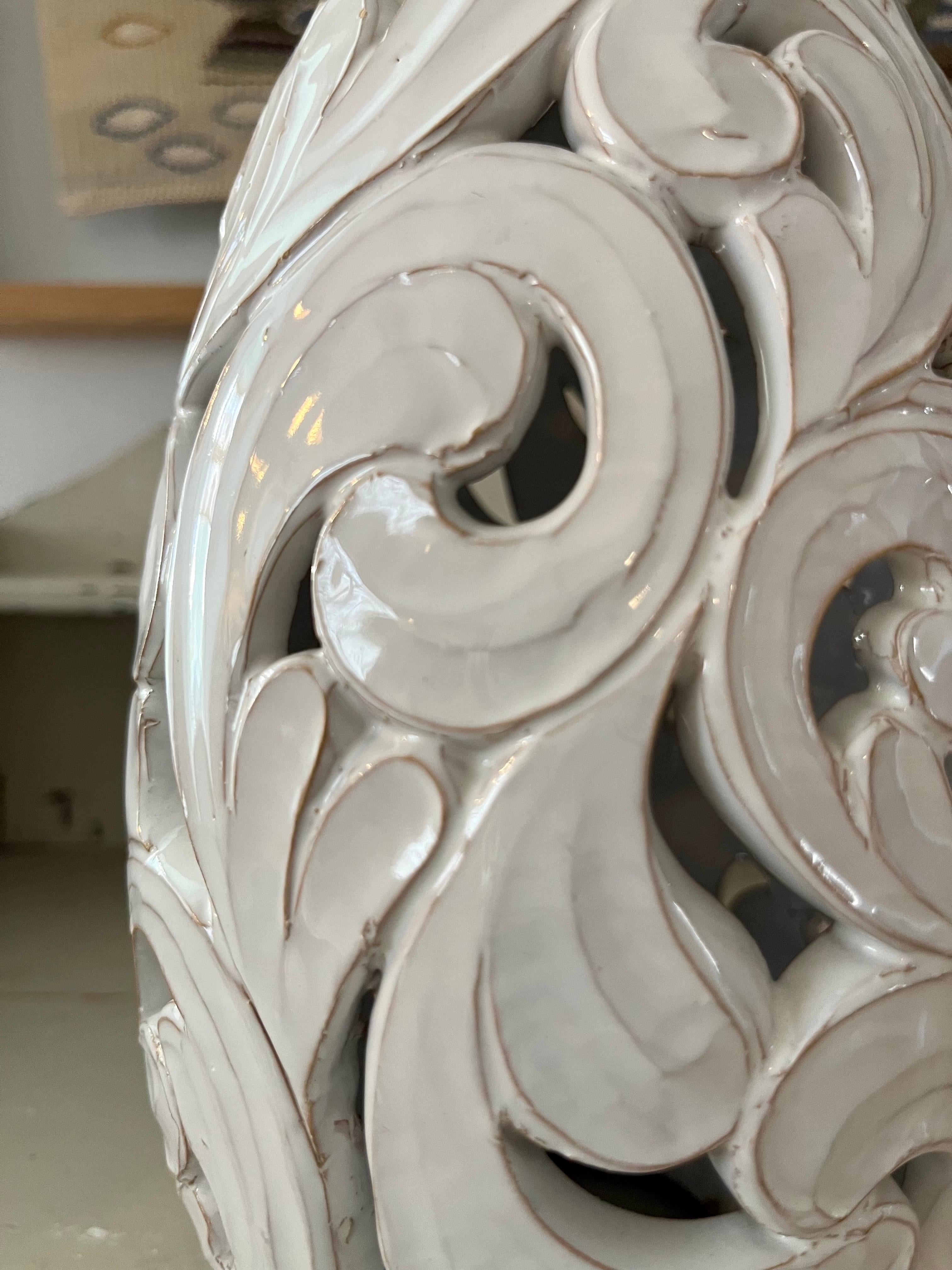 Lampe de table Art nouveau en céramique modelée à la main, Klein Unica, années 1920 en vente 3