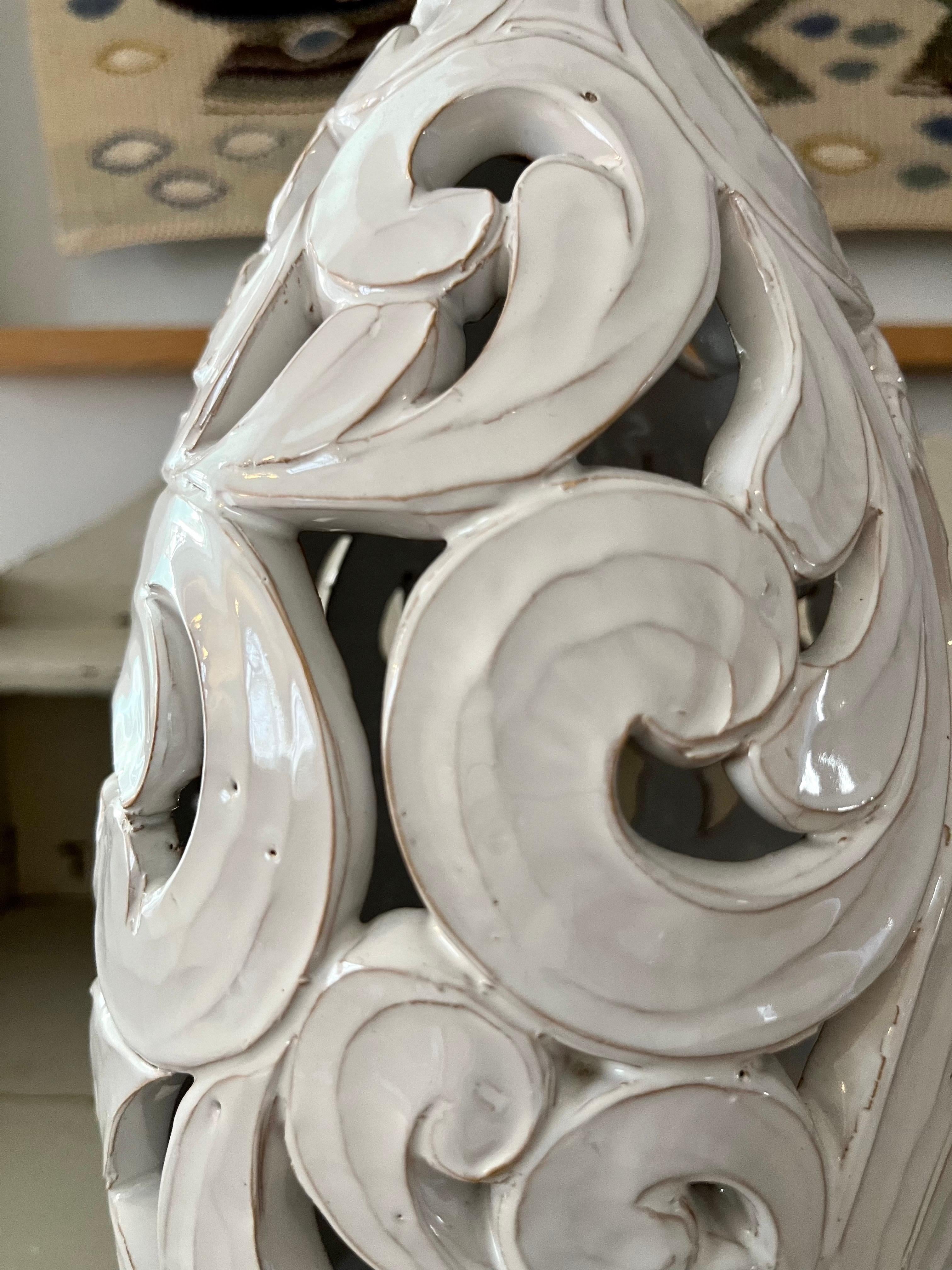 Lampe de table Art nouveau en céramique modelée à la main, Klein Unica, années 1920 en vente 4