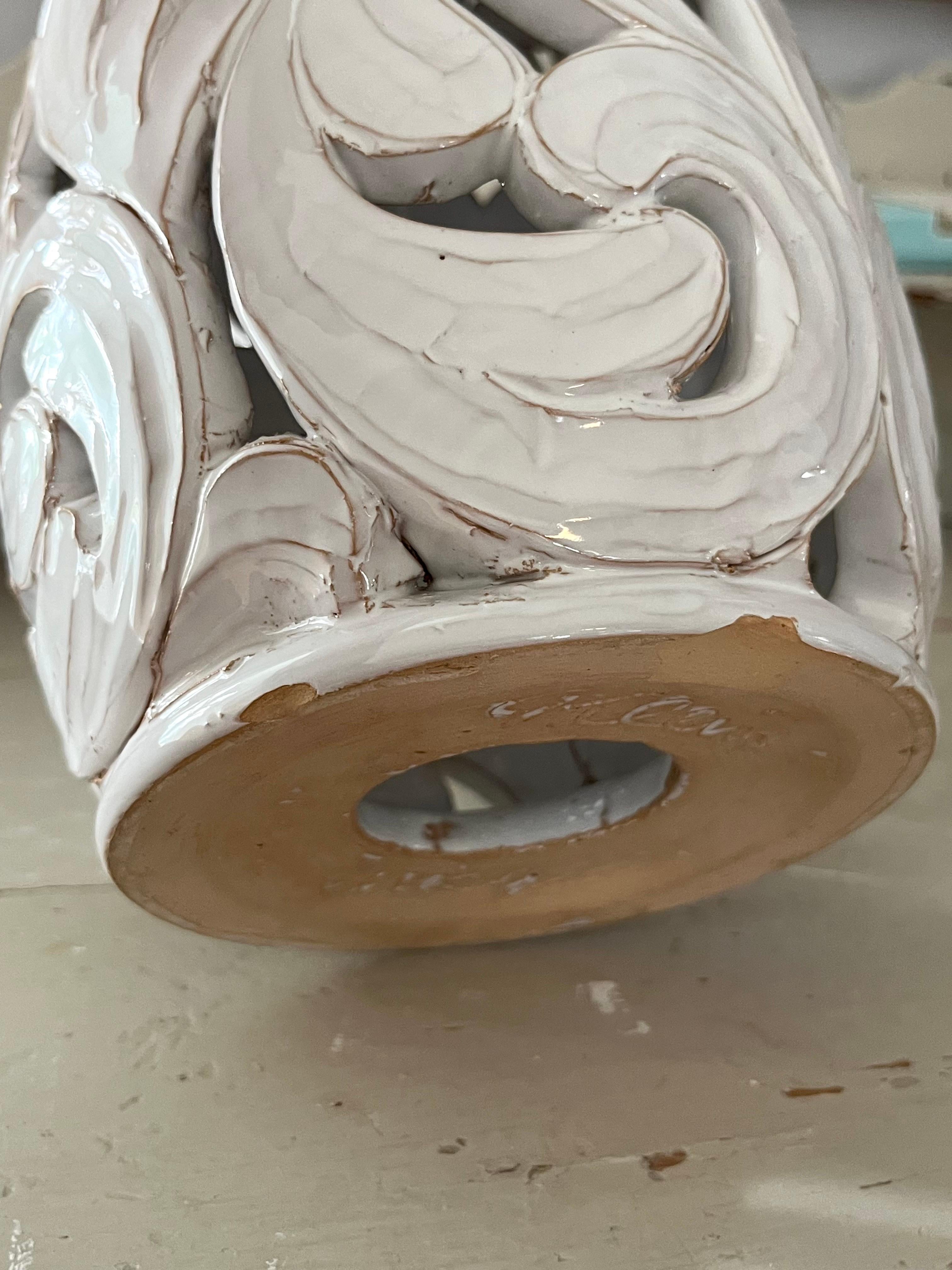 Lampe de table Art nouveau en céramique modelée à la main, Klein Unica, années 1920 en vente 11