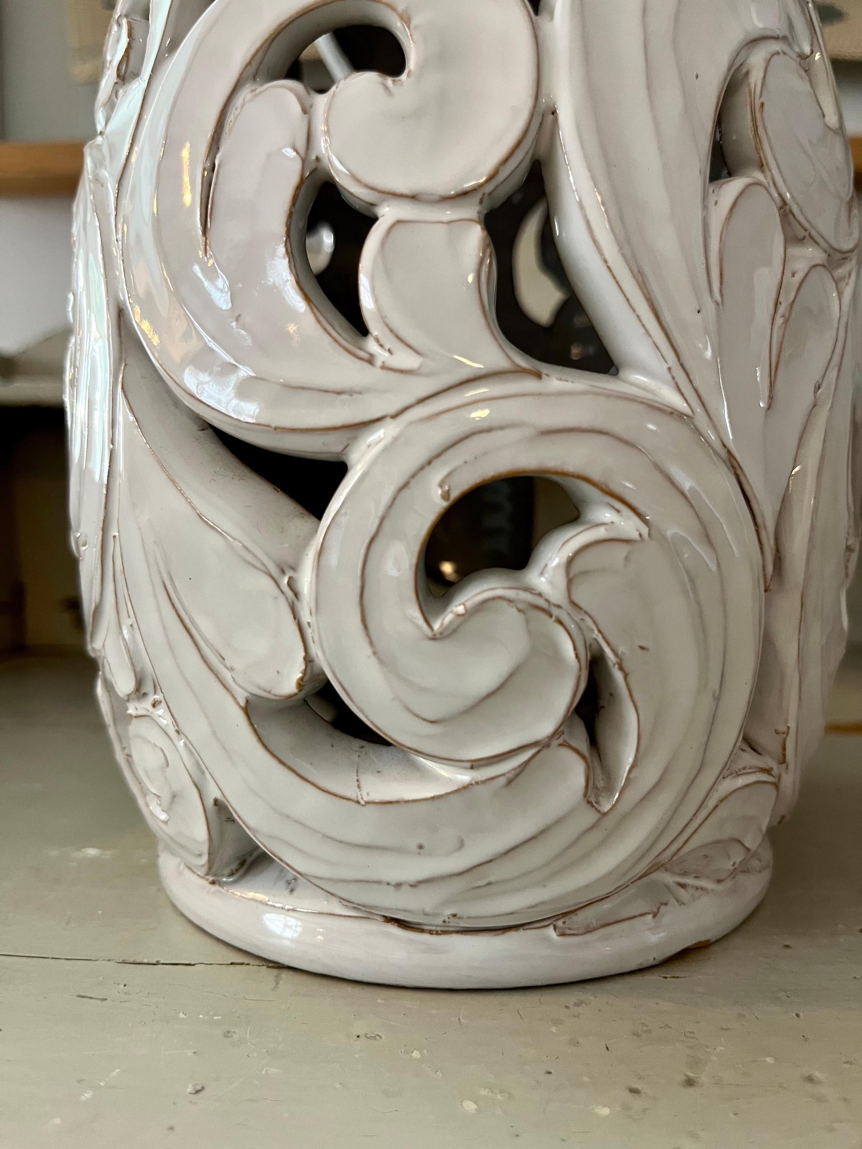 Lampe de table Art nouveau en céramique modelée à la main, Klein Unica, années 1920 en vente 1