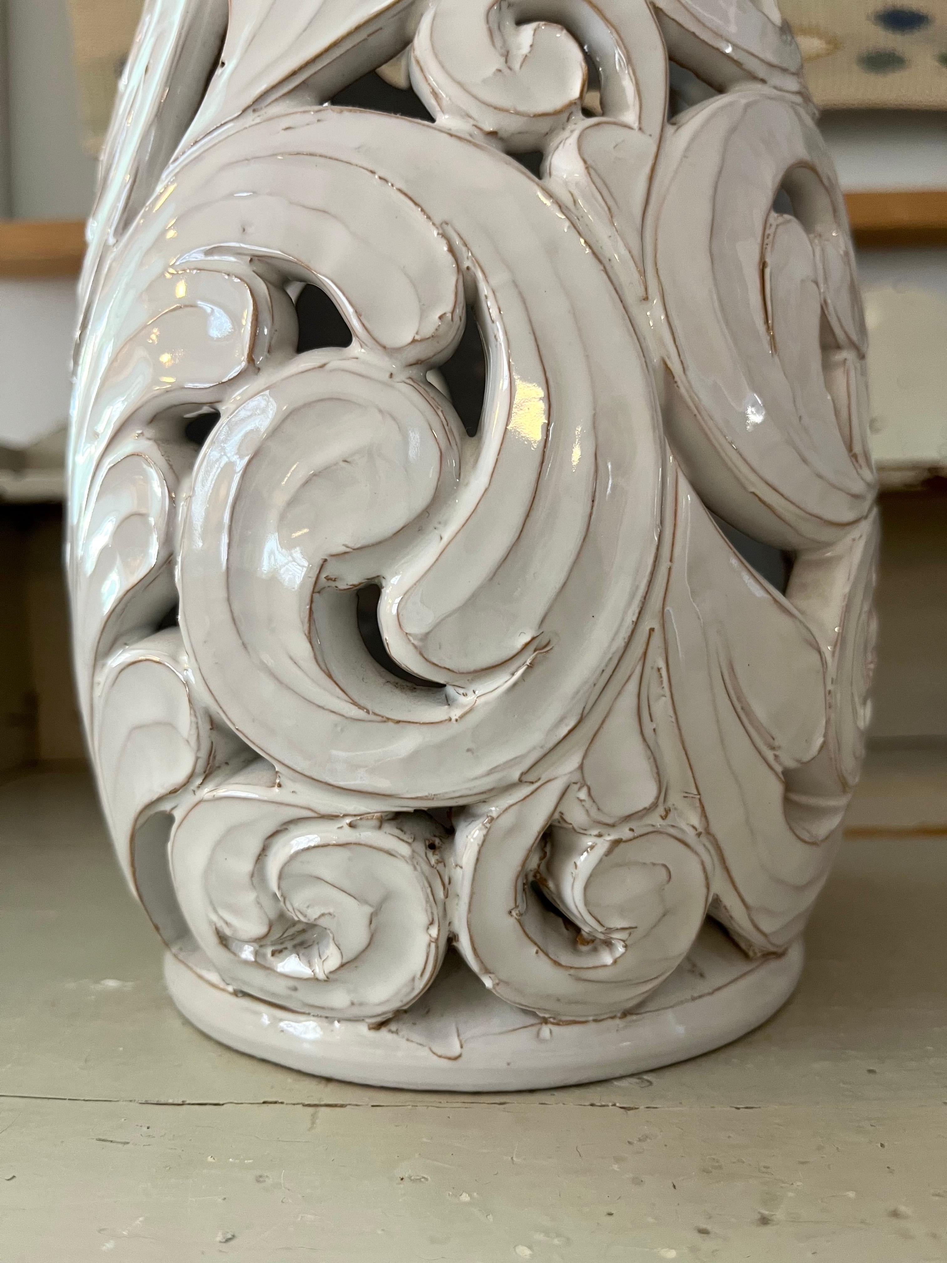 Lampe de table Art nouveau en céramique modelée à la main, Klein Unica, années 1920 en vente 2