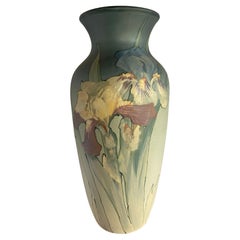 Vase en poterie d'art Art nouveau peint à la main par Weller Pottery