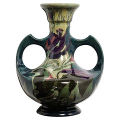 Art Nouveau Hand-Painted Ceramic Vase Signed Gouda