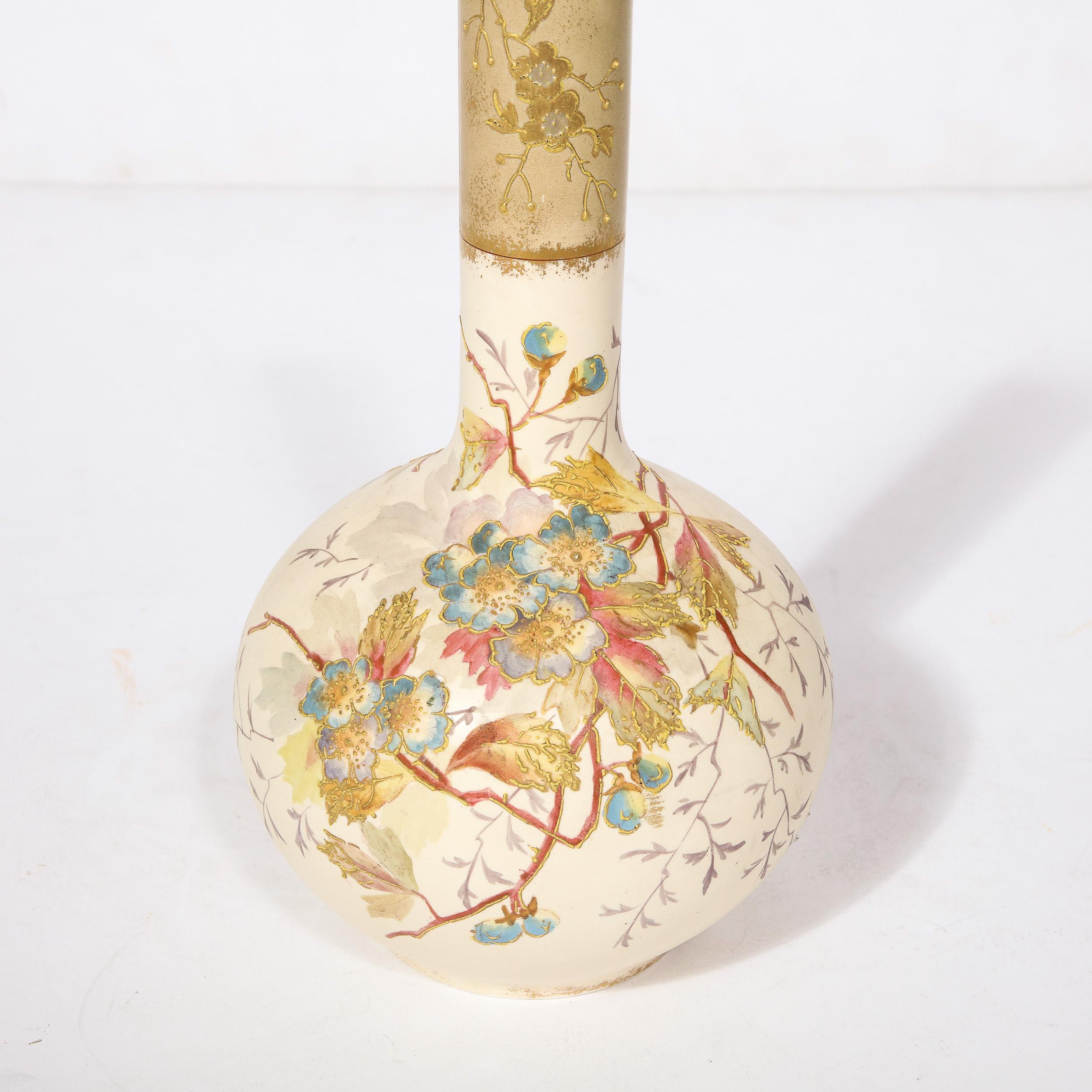 Art Nouveau Hand Painted Porcelain  Vase Signed Royal Bonn by Franz Anton Mehlem 2