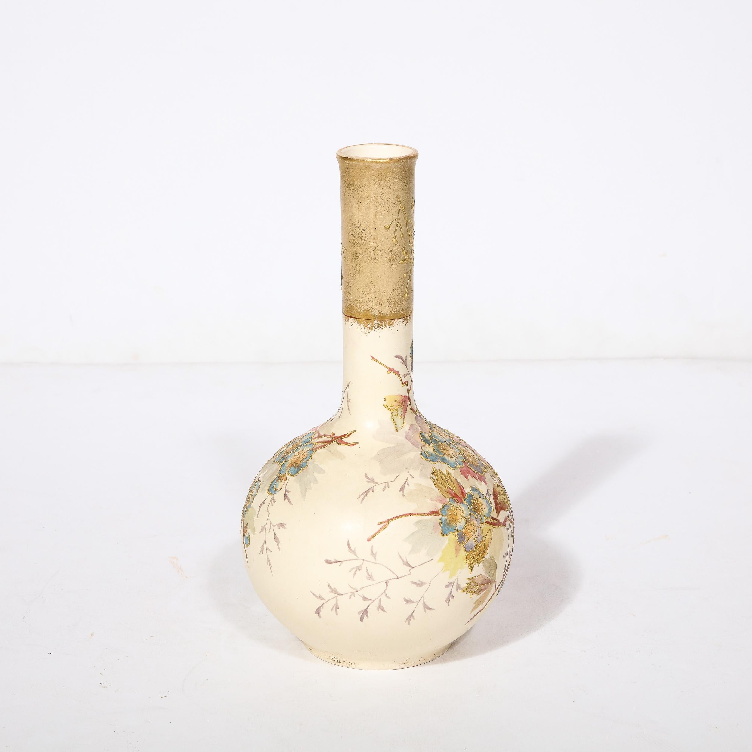 German Art Nouveau Hand Painted Porcelain  Vase Signed Royal Bonn by Franz Anton Mehlem