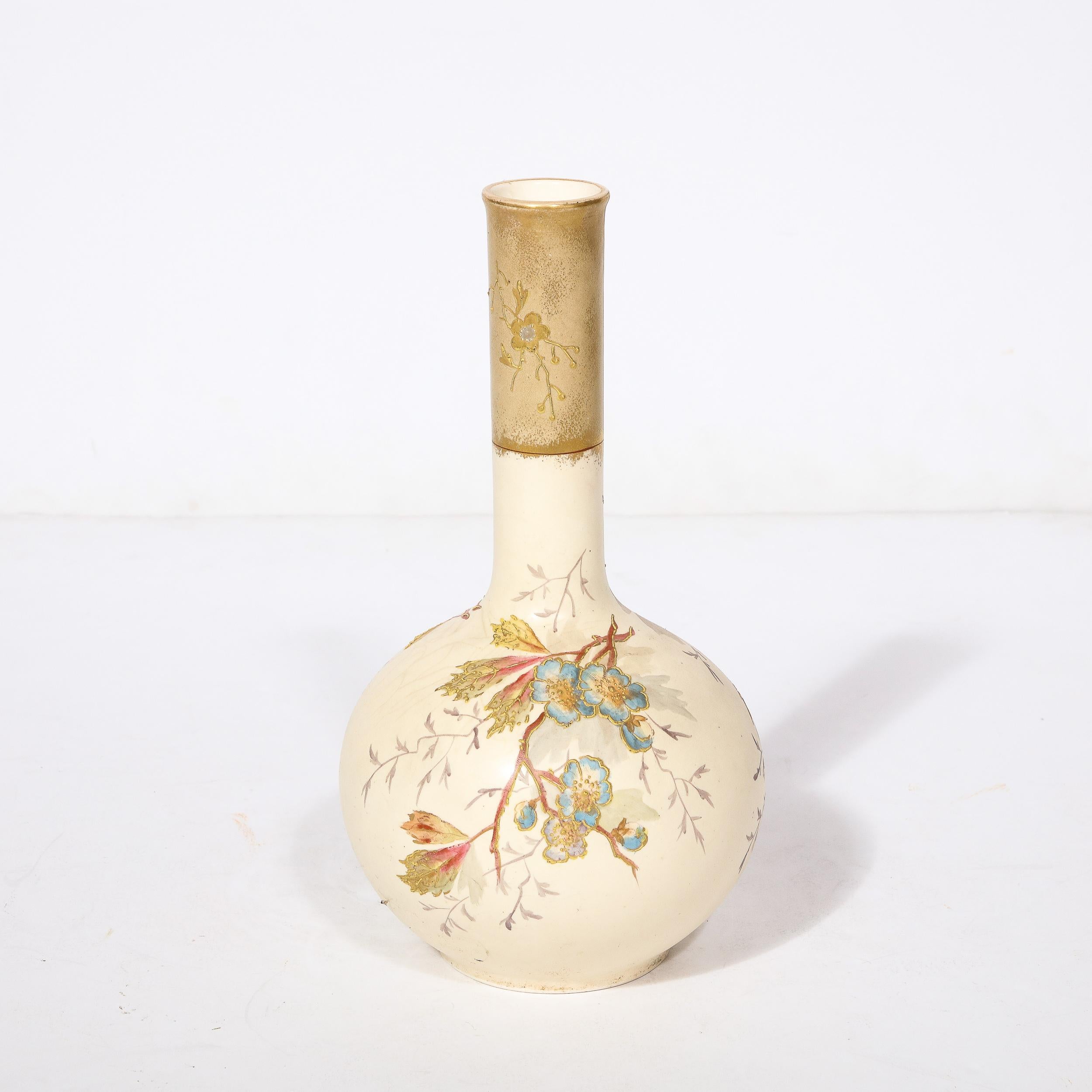 Hand-Painted Art Nouveau Hand Painted Porcelain  Vase Signed Royal Bonn by Franz Anton Mehlem