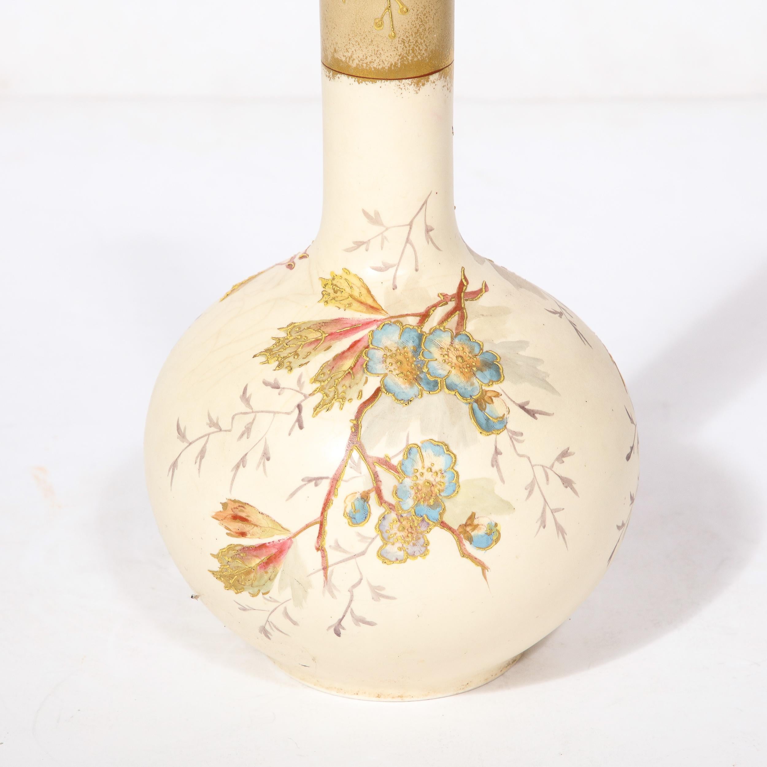 Art Nouveau Hand Painted Porcelain  Vase Signed Royal Bonn by Franz Anton Mehlem In Excellent Condition In New York, NY