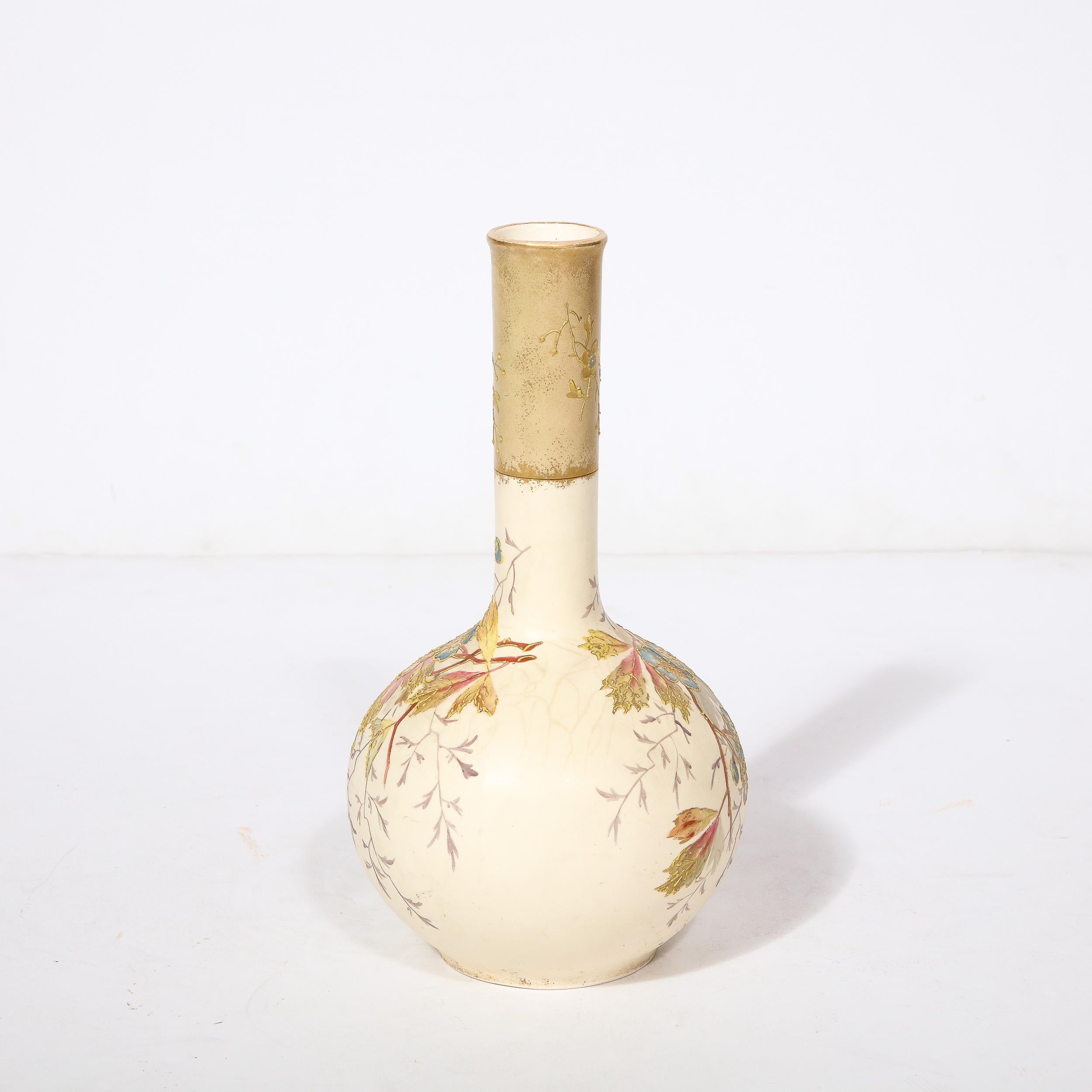 Early 20th Century Art Nouveau Hand Painted Porcelain  Vase Signed Royal Bonn by Franz Anton Mehlem