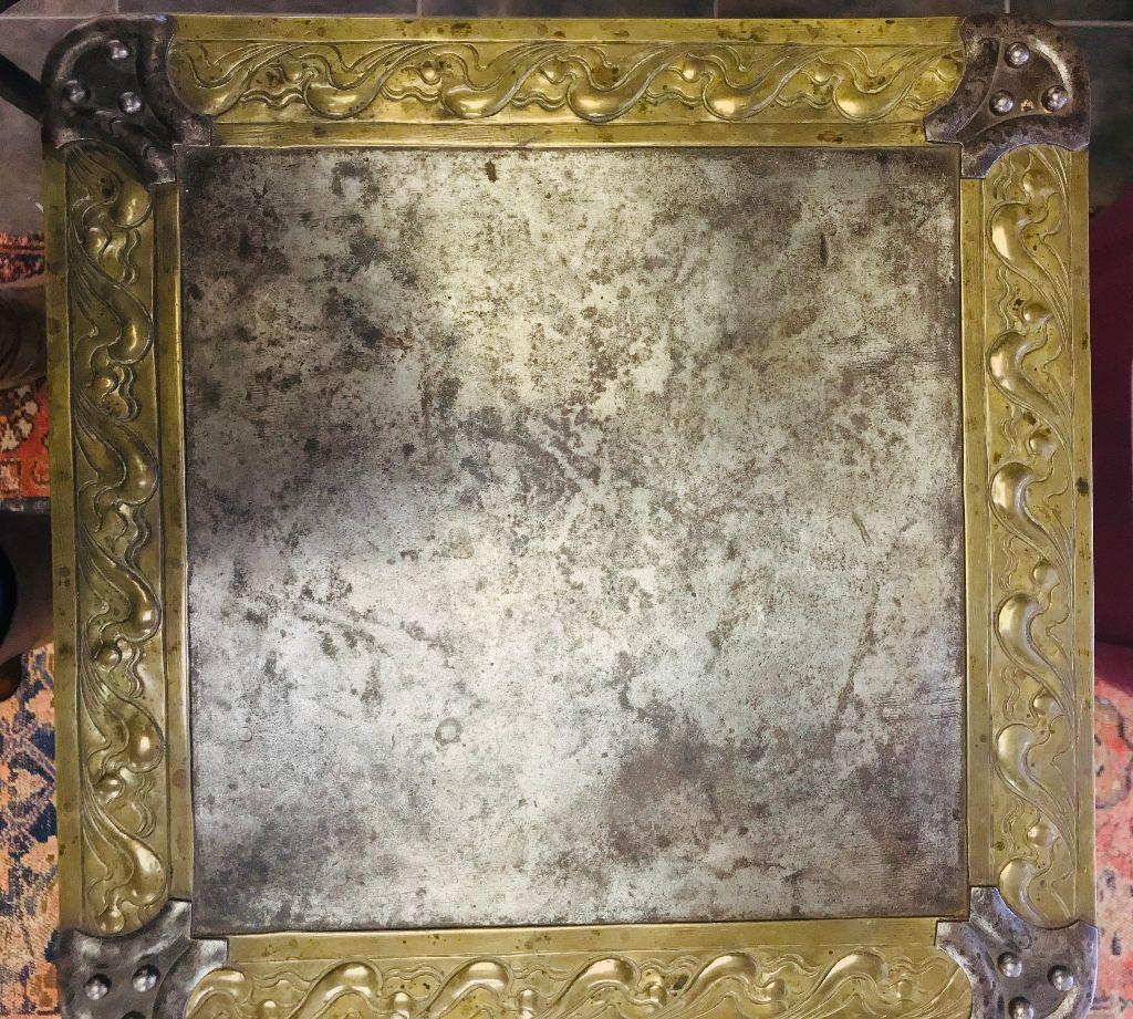 Table Hermann Obrist Art Nouveau en fer forgé et acier, façon poignet 4