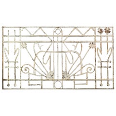 Art Nouveau Hand Wrought Iron Balcony Floral Swirls Early 20th Century Antique