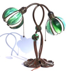 Art nouveau Handel Two Light Lily Desk Lamp