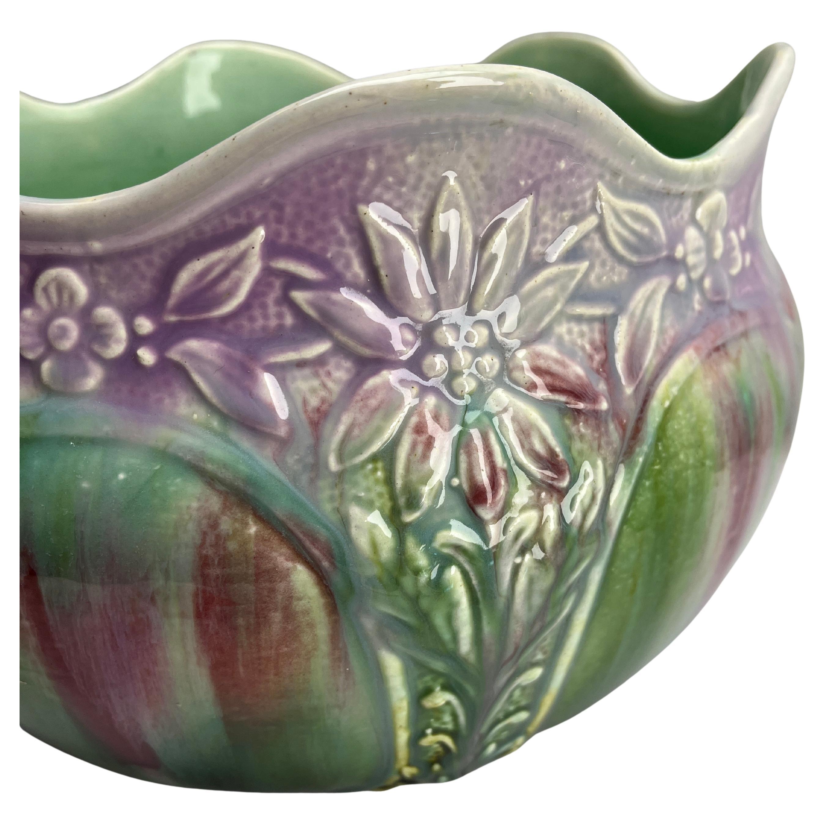 Art nouveau Jardinière Art Nouveau faite et émaillée à la main, 1930 Belgique en vente