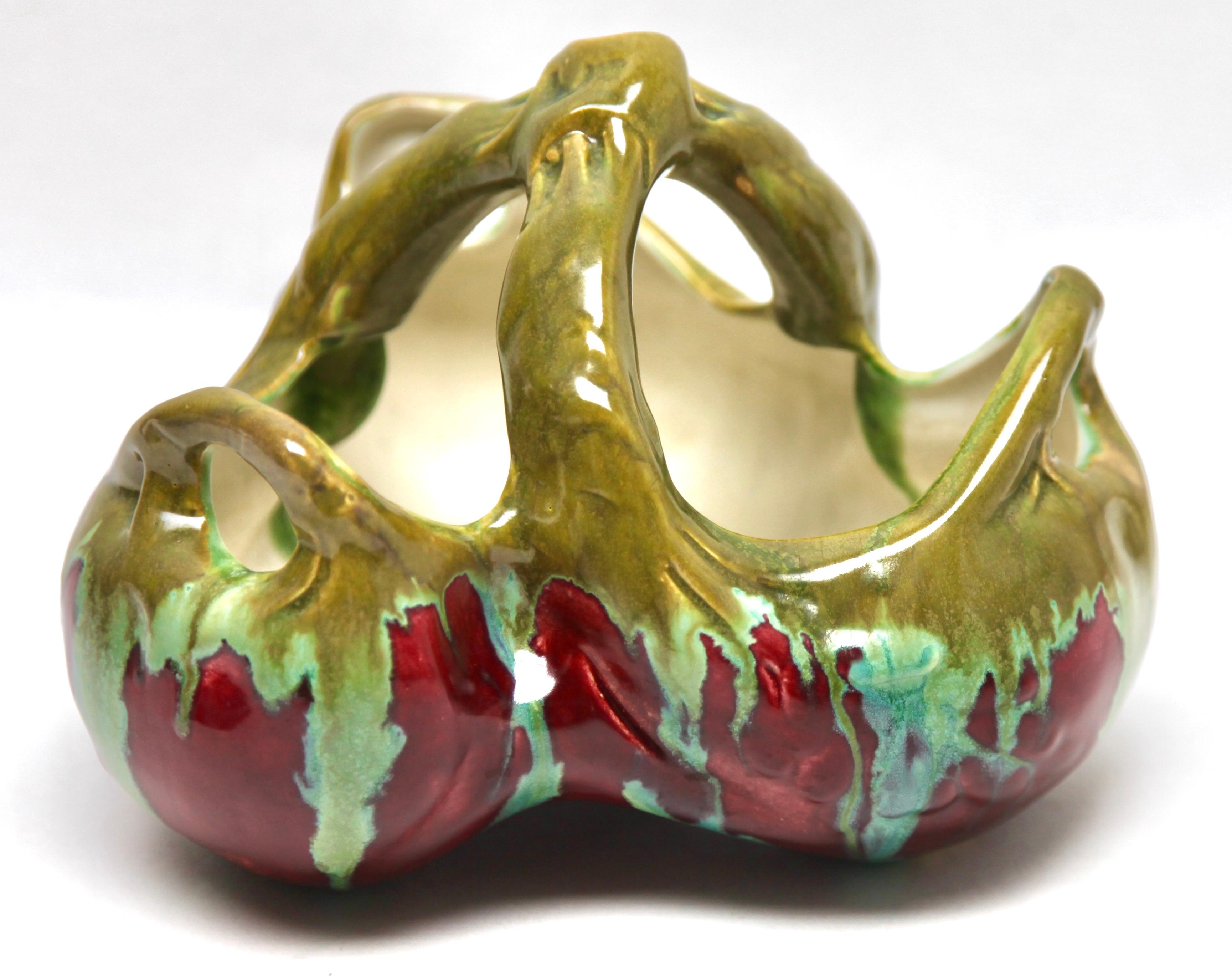 Smaltato Fioriera Jardinière in stile Art Nouveau realizzata e smaltata a mano, 1930, Belgio in vendita