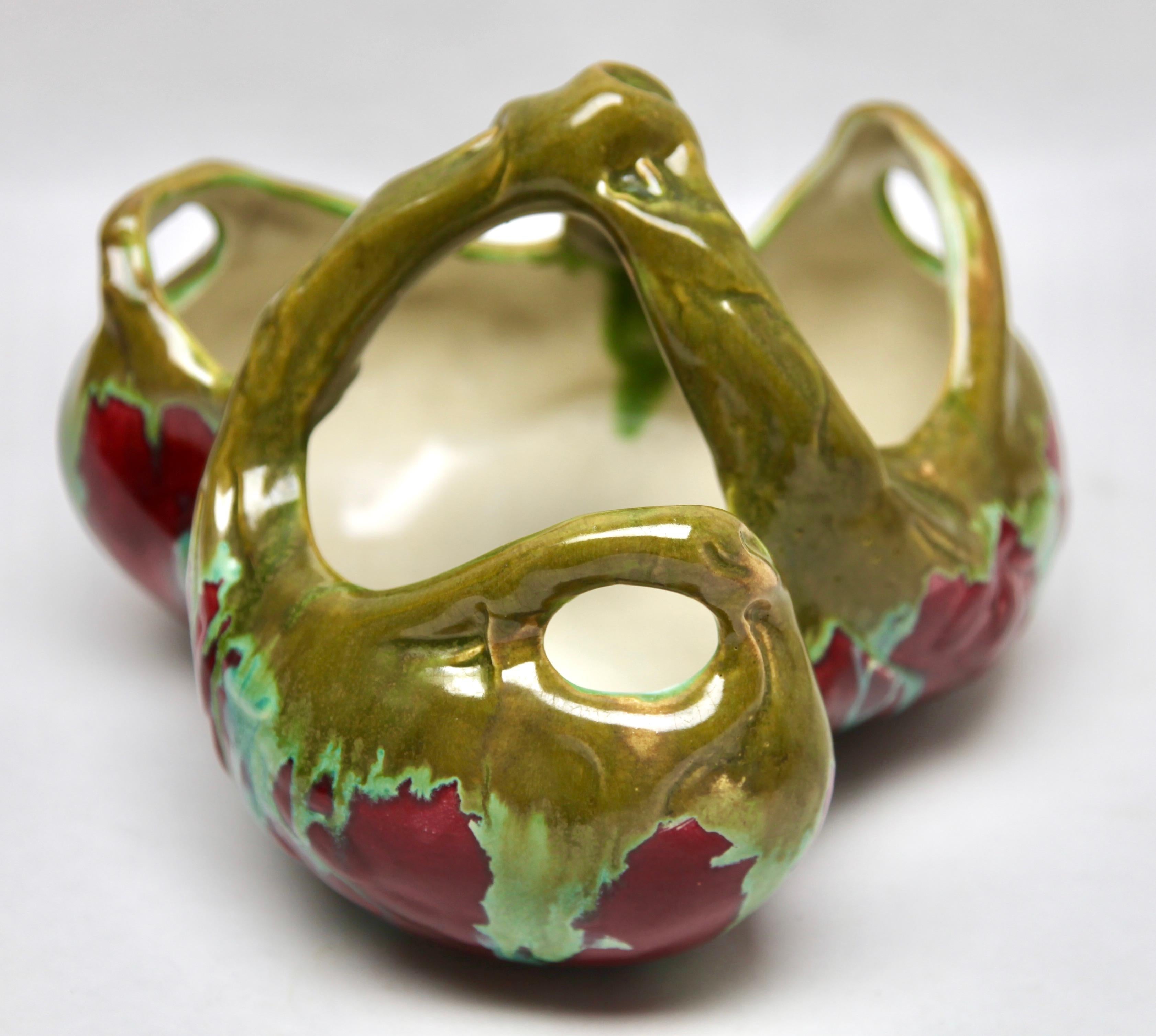 Art Nouveau Handmade and Hand Glazed Planter Jardinière, 1930, Belgium For Sale 1